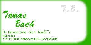 tamas bach business card